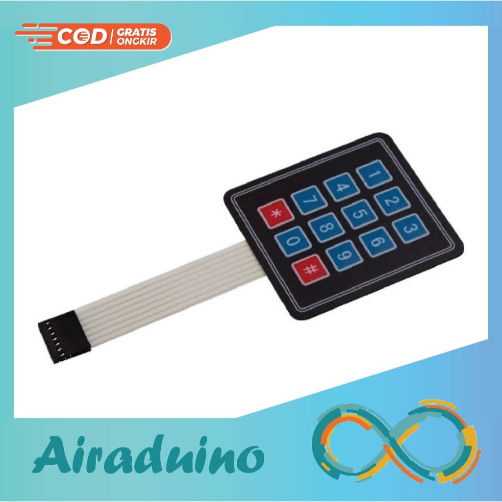 Jual Keypad 3x4 Matrix Membran 12 Key Membrane Arduino | Shopee Indonesia