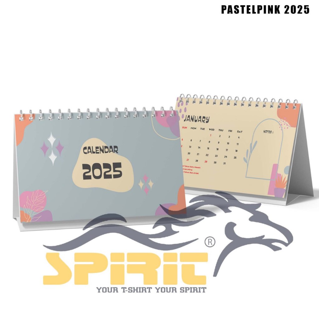 Jual Kalender Duduk Tahun 2025 7 Lembar Art Paper Aesthetic Full Color ...