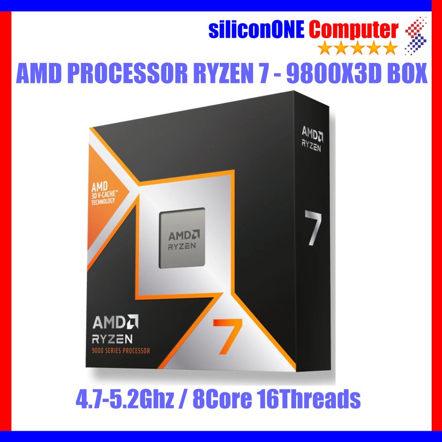 Jual AMD Ryzen 7 - 9800X3D Processor BOX AM5 TDP 120W 8Cores 16Threads ...