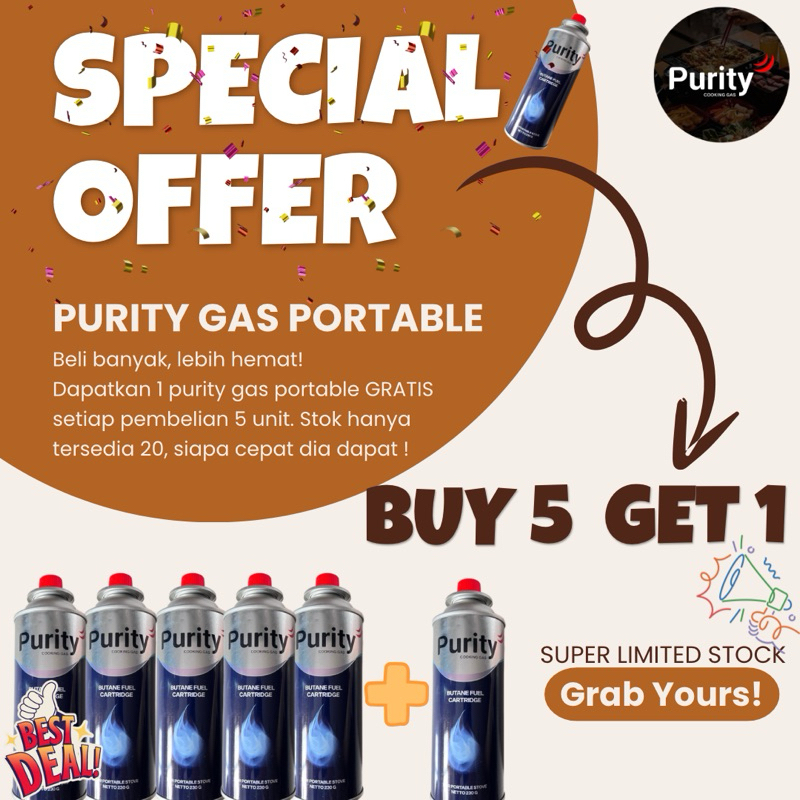 Jual PURITY / GAS PORTABLE PURITY / BELI 5 GRATIS 1 /GAS CARTIDGE / GAS ...