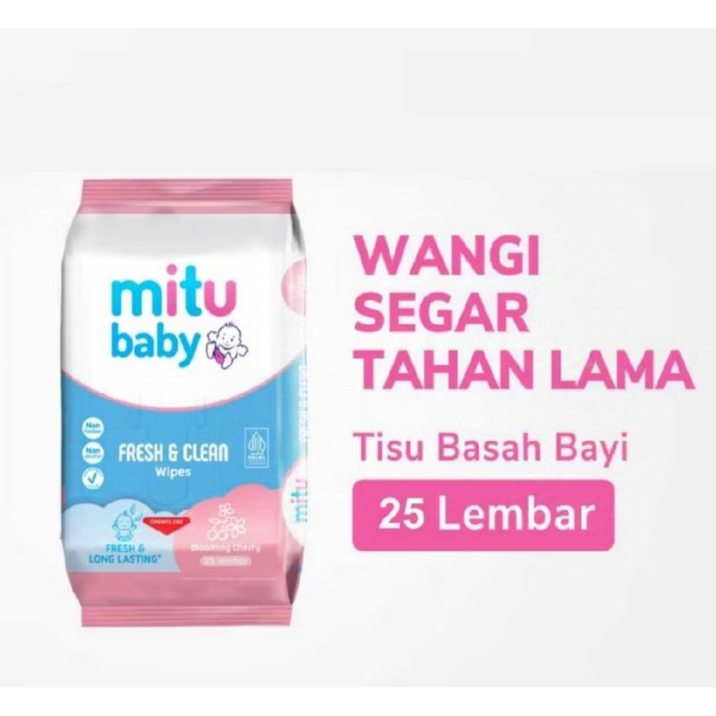 Jual Tisu Basah Mitu Baby 25 Sheet 6 Pack (1 Bundle) | Shopee Indonesia