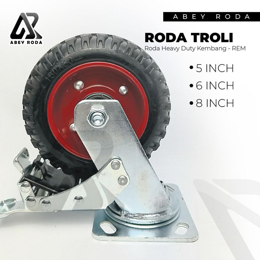 Jual Roda Troli Karet Kembang 8