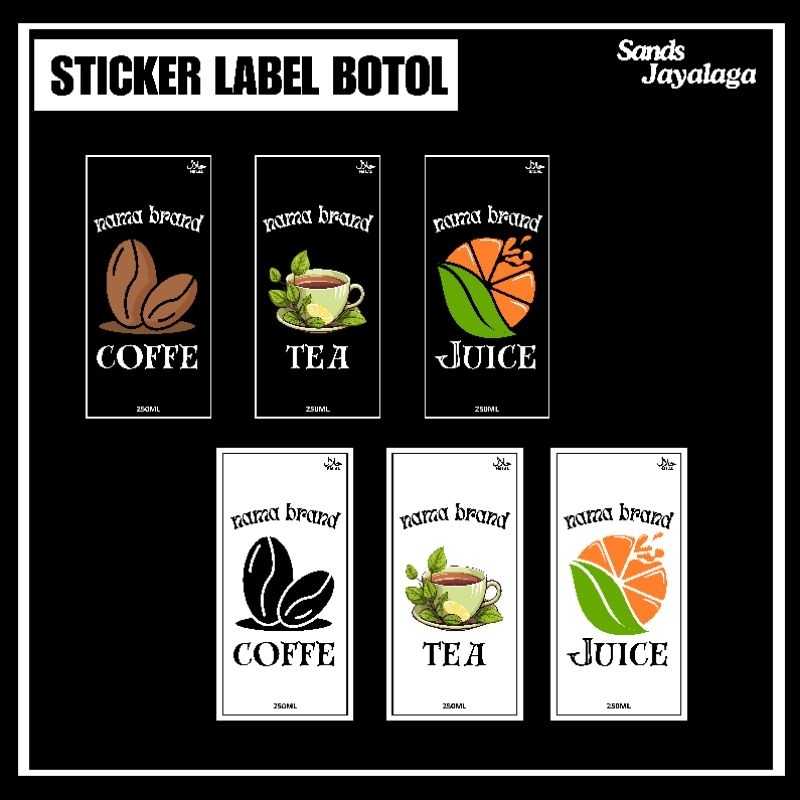 Jual Cetak sticker label kemasan stiker botol 250ml stiker custom label ...