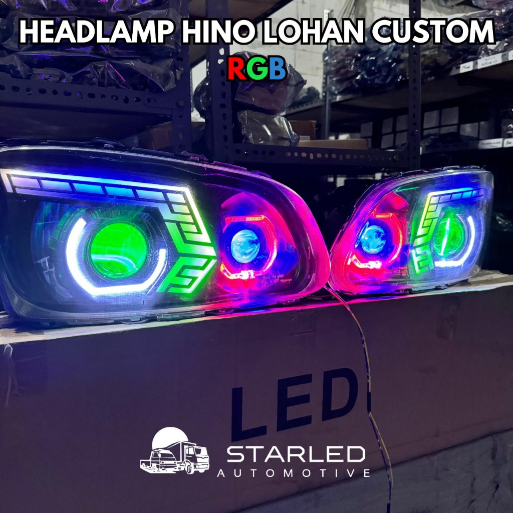 Jual Headlamp Hino Lohan Set Biled Custom RGB Head Lamp Truk Hino Lohan ...