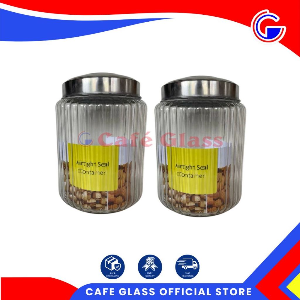 Toples Manhattan 2 Seal - Toples Kaca Kerupuk - Toples Bening - Toples Snack 8.3 Liter [Peti]