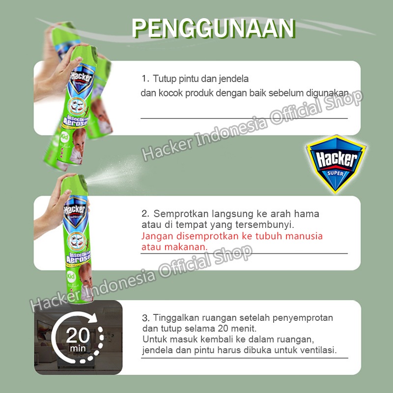 Jual Hacker Aerosol 300mL / Semprot Obat Nyamuk Ampuh - Bunuh Nyamuk ...