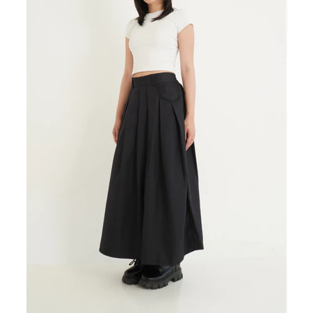 Pleated Maxi Skirt