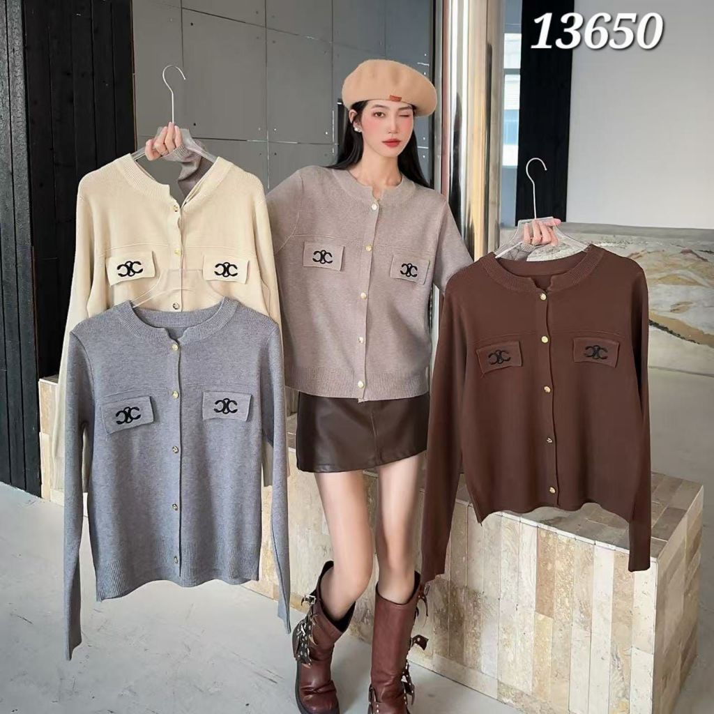 Jual CARDIGAN RAJUT WANITA 13650# [FAKE POCKET] IMPORT PREMIUM CUTE ...
