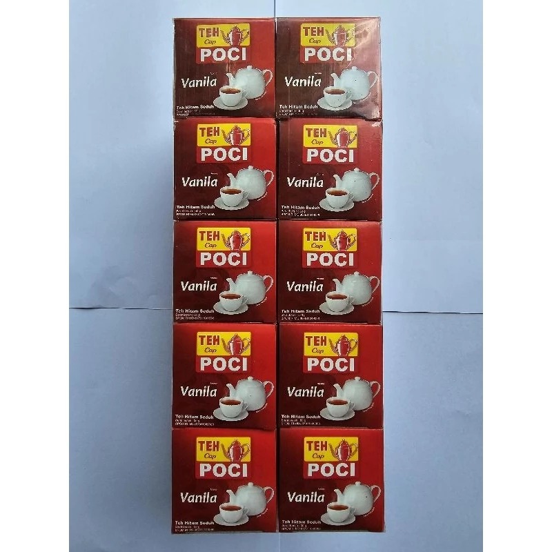 Jual Teh Cap Poci Rasa Vanilla 50gr x 10Pcs (Pack/Slop) | Shopee Indonesia
