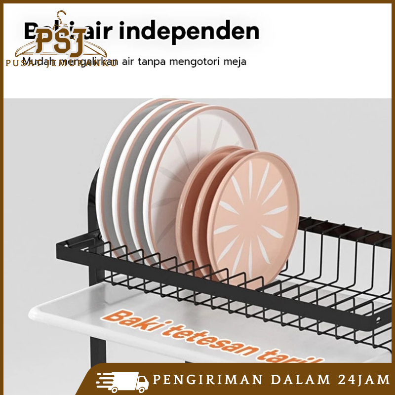 Jual Rak Piring Dapur Stainless Steel Penyimpanan Rak Pengering Piring ...