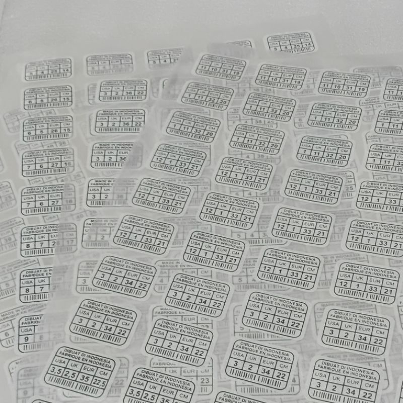 Jual Label Setrika size sepatu / Barcode Sepatu / Made in Indonesia ...