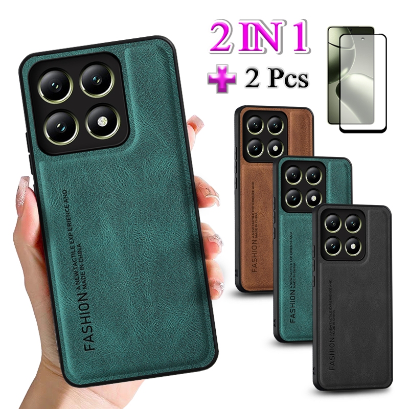 Jual 2 Dalam 1 Casing Xiaomi 14T Kotak Kulit Minimalis Dengan Film ...