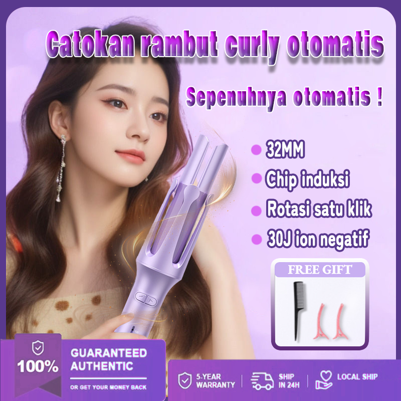 Jual Catokan Rambut Curly Otomatis Pemanasan Cepat 4 Pengaturan Suhu ...