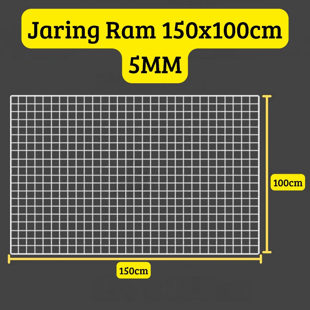 Jual Jaring Ram Kawat Dinding Ukuran 150x100cm Tebal 5mm Gantungan Hook ...