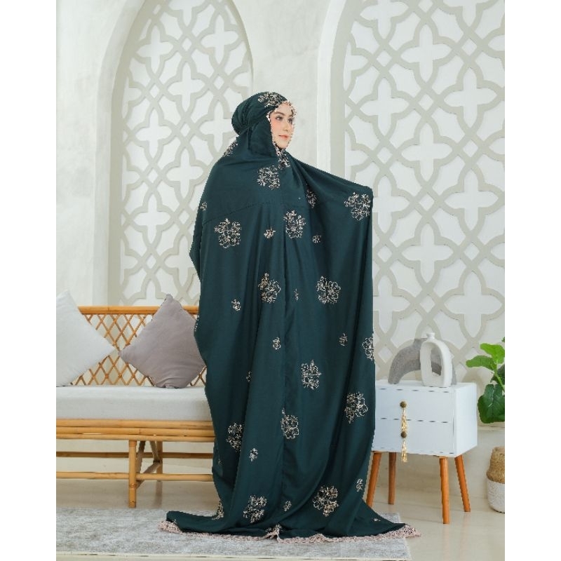 AL AROFAH mukena dewasa ablang ZEVANIA mukena terusan bordie TANPA LENGAN bahan RAYON dan katun MICRO premium