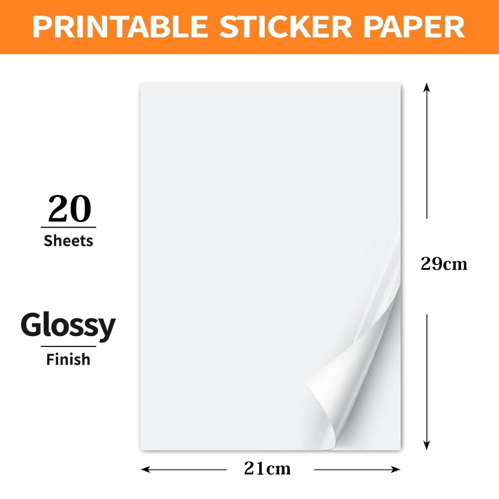 Jual Sticker Photo Paper A4 120gsm / Glossy Sticker A4 / Kertas Cetak ...