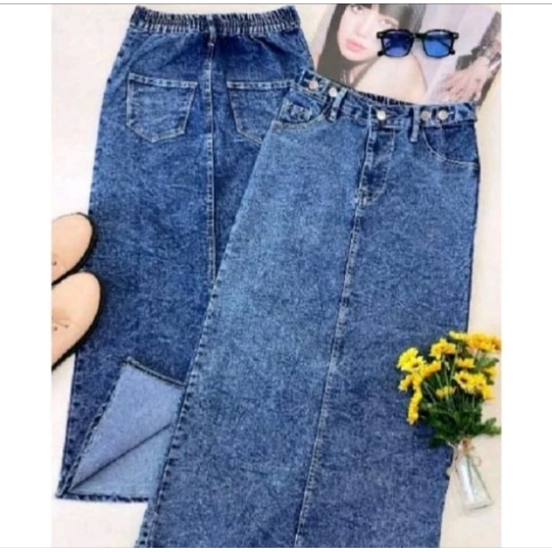 Jual ROK JEANS SPAN TERBARU ROK ALA KOREA ROK MASAKINI | Shopee Indonesia