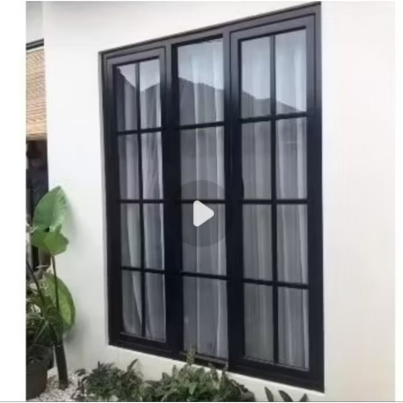 jendela alumunium ornamen L120xT150 3 inci ,2daun hidup  kanan kiri,1 mati bagian tengah