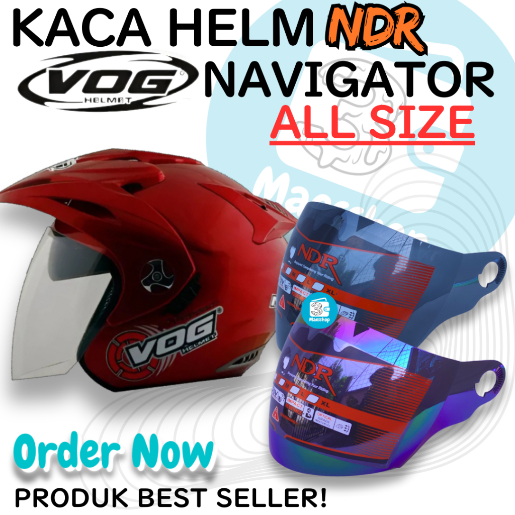 Jual kaca Visor helm helmet VOG NAVIGATOR NDR ClearView – Kaca Helm NDR ...