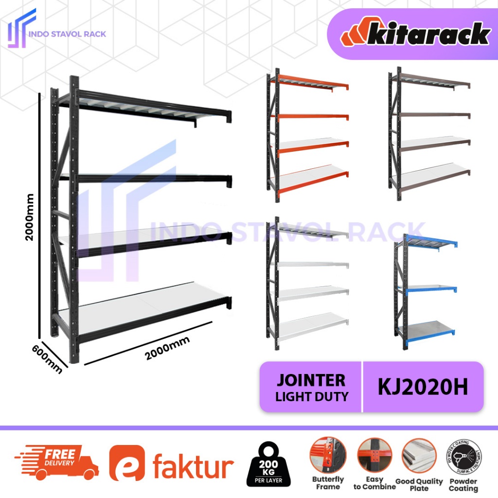 Jual KJ2020HA JOINTER Rack Gudang 2 Meter 200KG 3 Layer | Shopee Indonesia