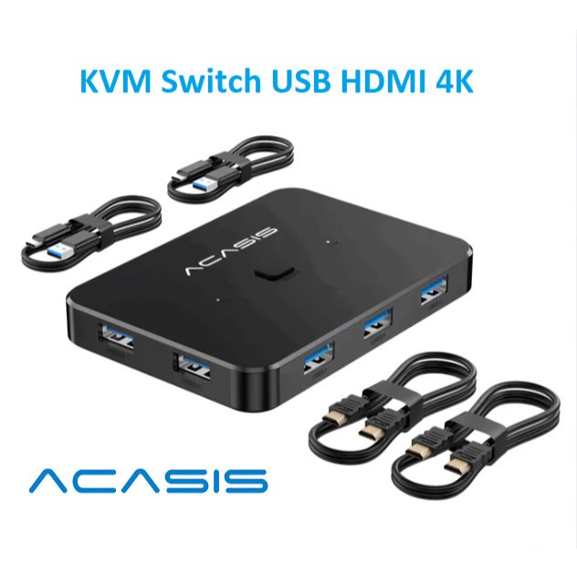Jual KVM Switch USB HDMI ACASIS 2 in 1 Sharing LCD Monitor Keyboard ...