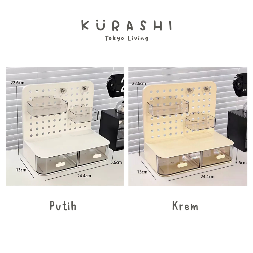 Jual KURASHI - HARI Rak Pegboard 2 in 1 Makeup Aesthetic Organizer ...