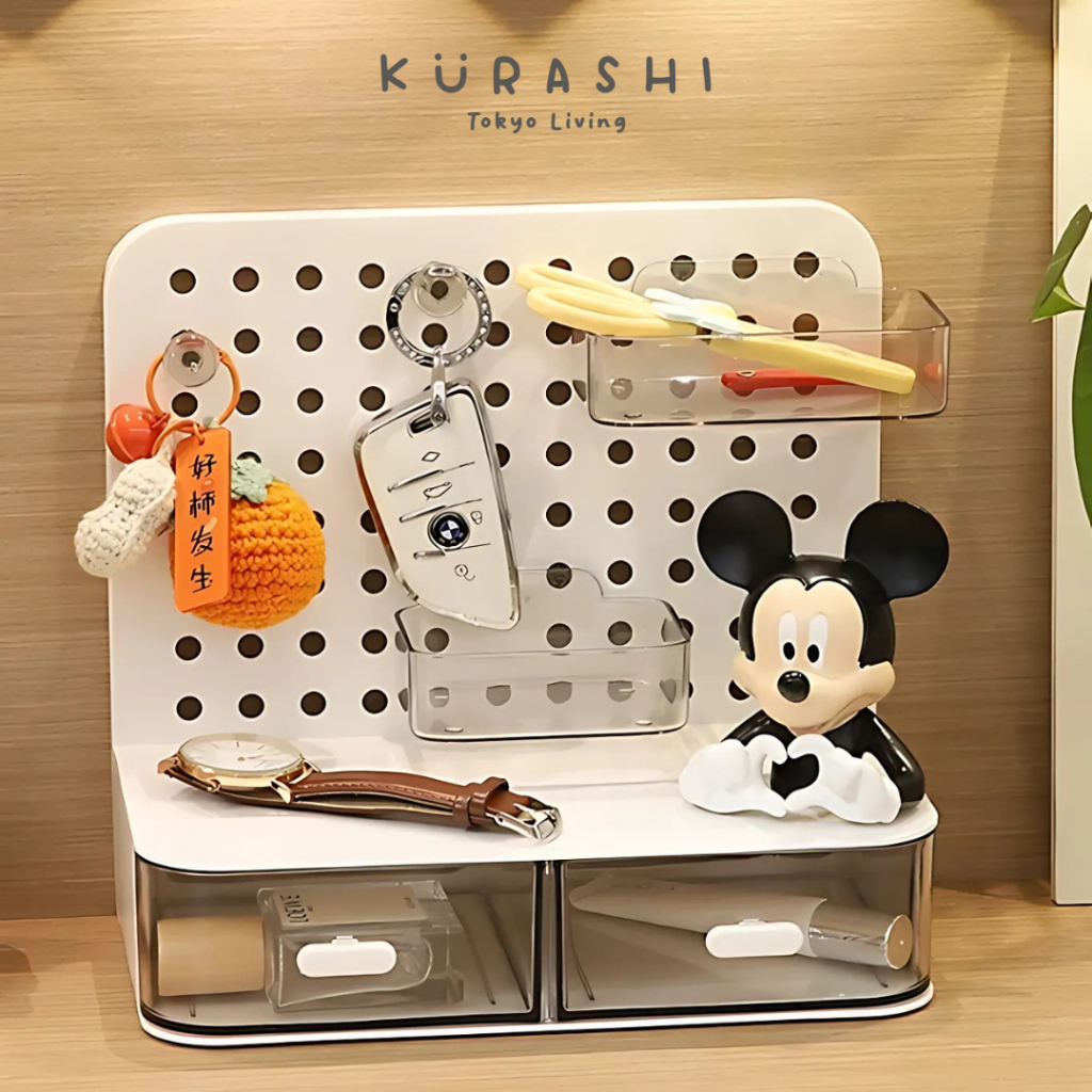 Jual KURASHI - HARI Rak Pegboard 2 in 1 Makeup Aesthetic Organizer ...