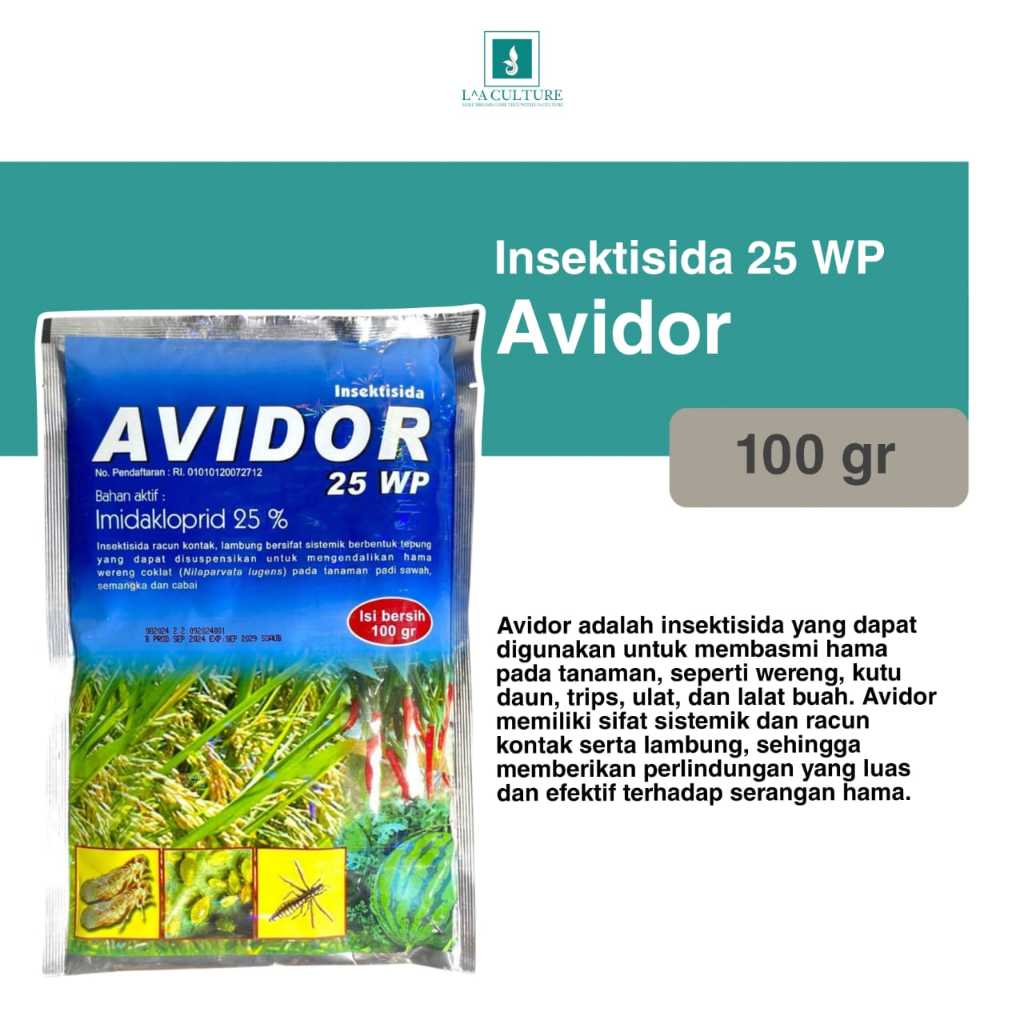 Jual Insektisida AVIDOR 25 WP 100 gram Pembasmi Hama Wereng | Shopee ...