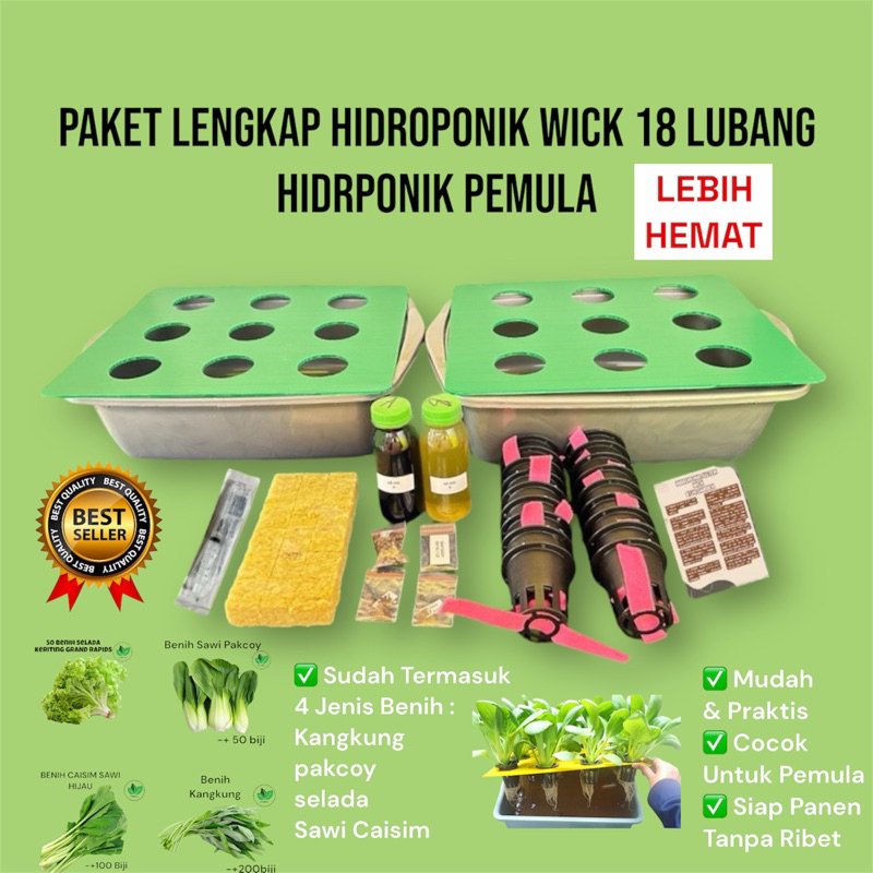 Paket Lengkap Hidroponik 18 Lubang – Cocok untuk Pemula dan Hobiis