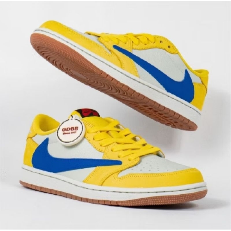 Jual Sepatu Nike Air Jordan 1 Low OG x Travis Scott Canary Yellow Sneakers Authentic Shopee