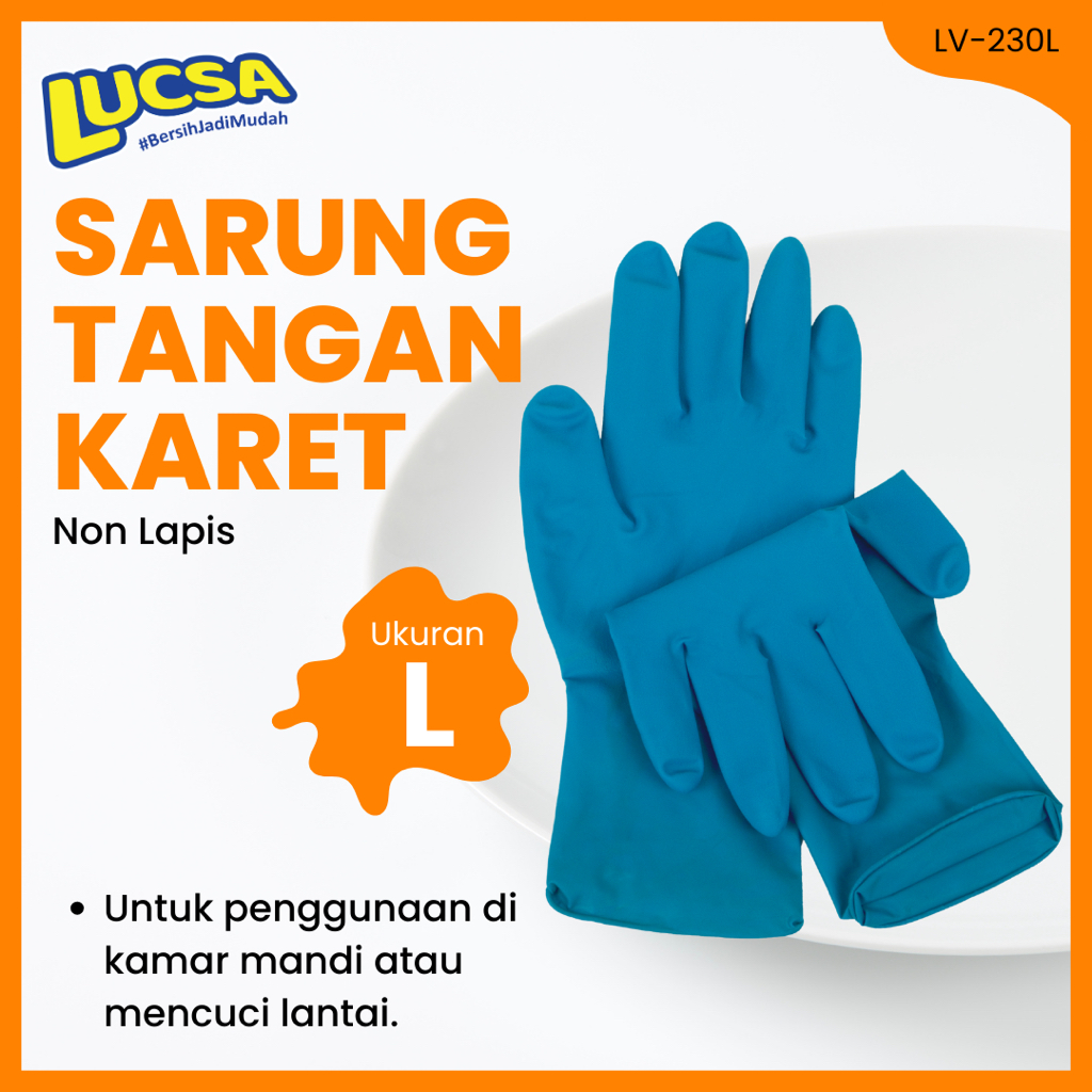 Jual Lucsa - Sarung Tangan Karet Multifungsi L Lateks Non Lapis ...
