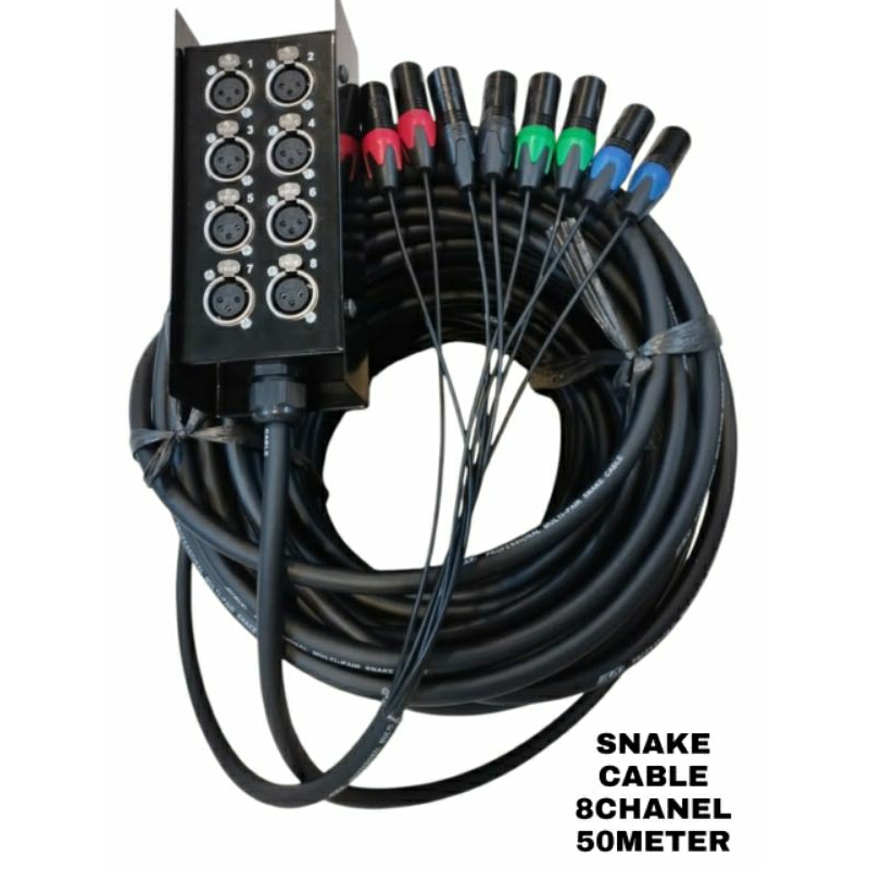 Jual Kabel SNAKE 8Ch isi 8 Panjang 50Meter XLR Female to Male Original ...