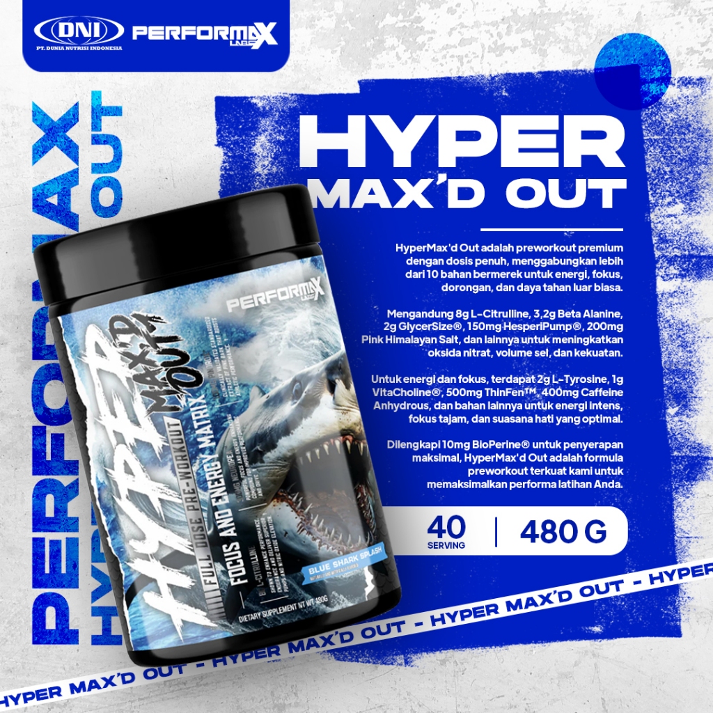 Jual PERFORMAX LABS HYPER MAX'D OUT 480Grams (40 SERV) | Shopee Indonesia