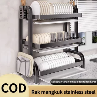 Rak Cuci Piring Stainless 2/3 Susun Anti Karat