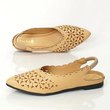 Michiko Sepatu Flatshoes Slop On Wanita Motif Bunga