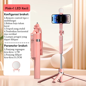 TOOREA B16 170cm Selfie Stick Tripod Tongsis HP Kamera DSLR Tongsis HP Holder Dengan 7 Tombol
