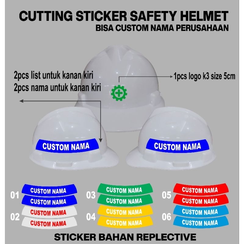 Jual Stiker Helm Safety Helm Proyek K3 Replecetive | Stiker Helm Safety ...