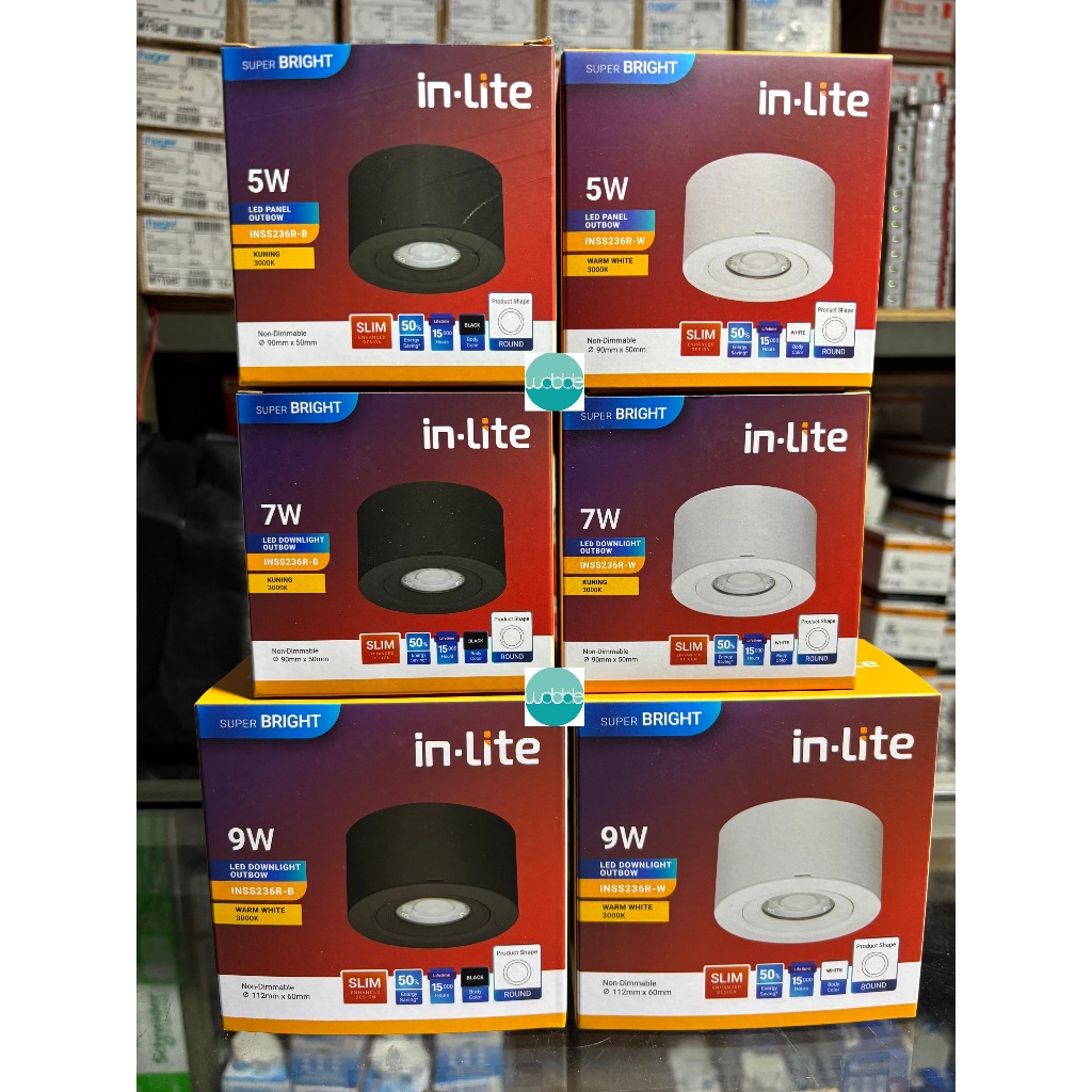 Jual INSS236R LAMPU SPOTLIGHT LED INLITE IN LITE OUTBOW 5W 7W 9W 5 WATT ...