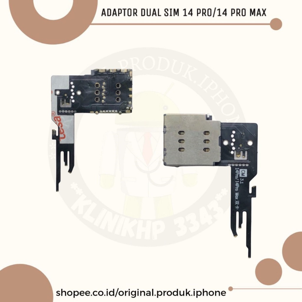 Jual CONEKTOR/ADAPTOR PEMBACA DUDUKAN SIM CARD GANDA 14 PRO/14 PRO MAX ...