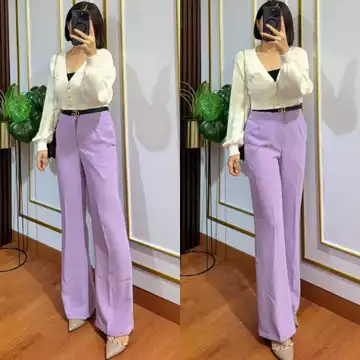 Celana Kulot Highwaist Pants Wanita Premium Bahan Tebal Hw Pants