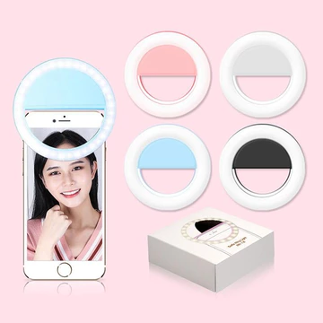 Ats Lampu Selfie Ring Light Flash Ringlight 3 Tingkat Cahaya Led Charm Eyes Cantik Terang