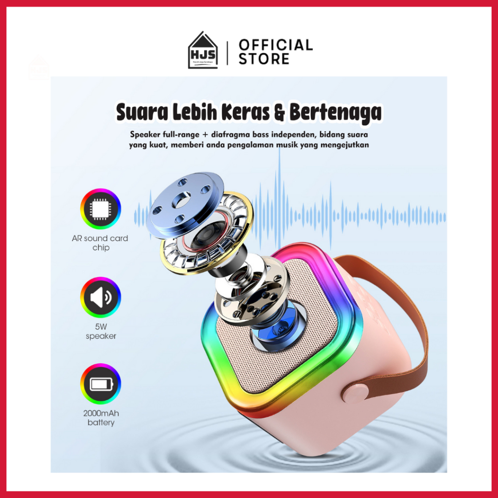 Jual [HJS] Speaker Microphone Karaoke Set Bluetooth Mini Full bass ...