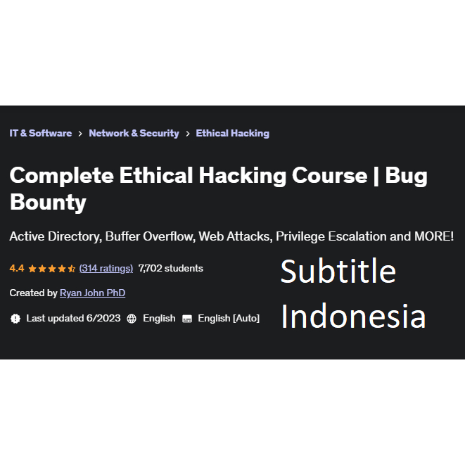Jual Course Complete Ethical Hacking - Bug Bounty | Shopee Indonesia