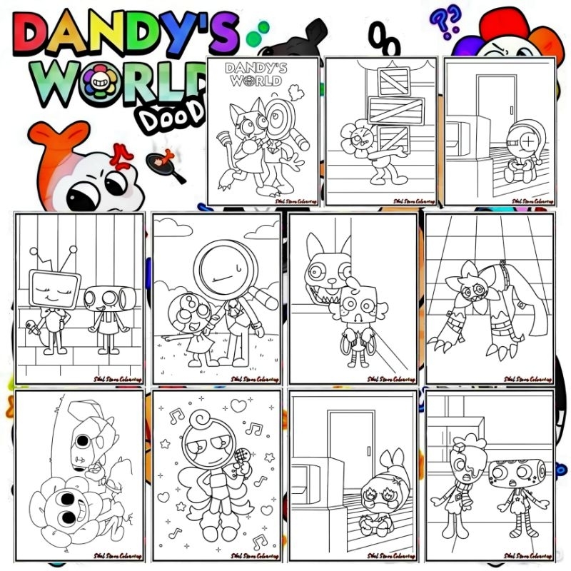 Jual Paket Hemat 6 Tema Sprunki & 3 Tema Dandy's World (isi 94 Lembar ...