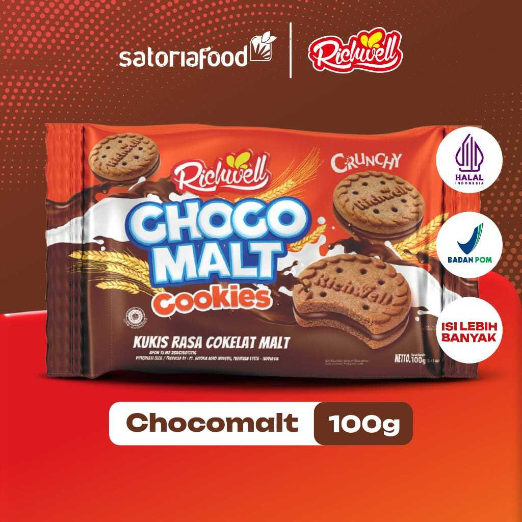 Jual Richwell Chocomalt Cookies 100grm | Biskuit Sandwich creamy ...