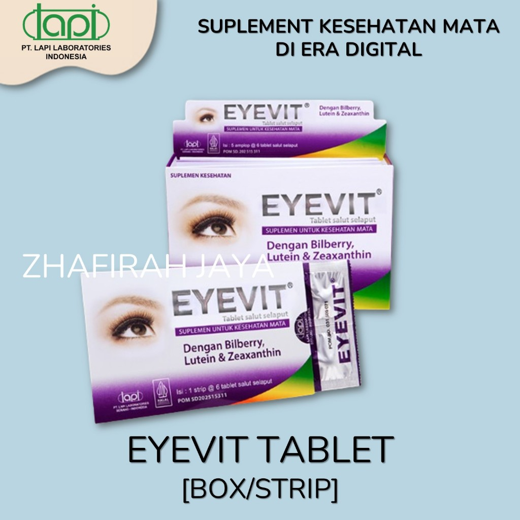 Jual EYEVIT Vitamin Mata 1 BOX ISI 30 TABLET / SUPLEMEN UNTUK KESEHATAN ...
