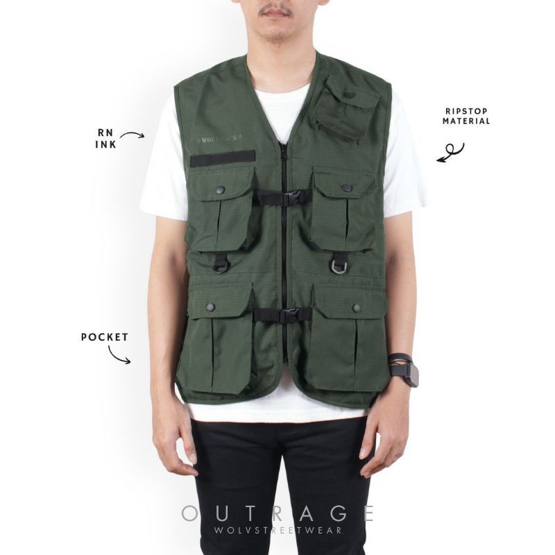 Jual ROMPI VEST TACTICAL RIPSTOK KERJA LAPANGAN MULTI FUNGSI | Shopee ...
