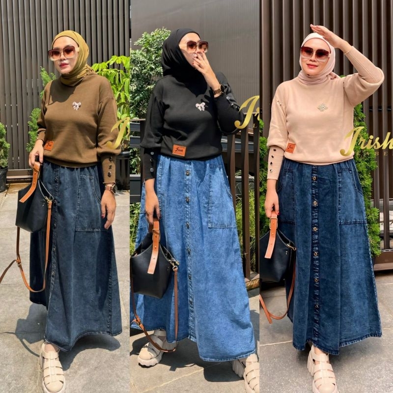 Jual INARA SET VOL 2 SET ROK JEANS SET ROK RAJUT BY IRISH LABEL ...
