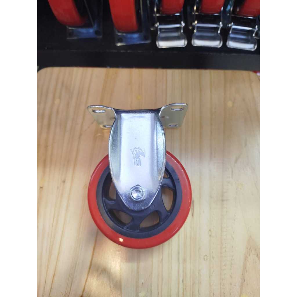 Jual RKS - Roda 4 inch PU Merah Heavy Duty + Double bearing caster ...