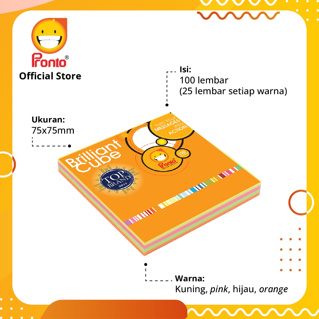 Jual Pronto Sticknotes Briliant Cube 100sheets (75 x 75 mm) | Shopee ...